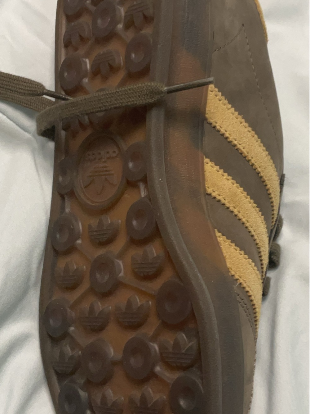 adidas Brown Sneakers with Tan Stripes - Low Top Casual